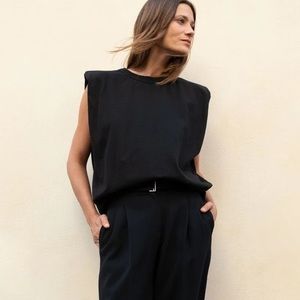 Frankie Shop Eva Padded Muscle T-Shirt Size Small